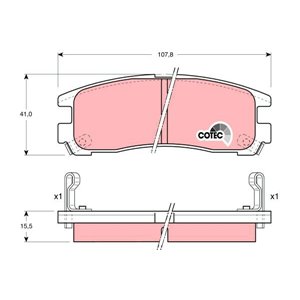 GDB1023 Piduriklotsi komplekt,ketaspidur TRW - Top1autovaruosad