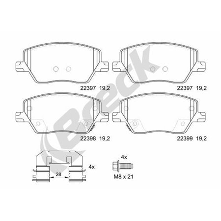 22397 00 701 00 Brake Pad Set, disc brake BRECK