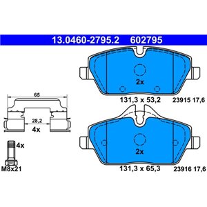 13.0460-2795.2 ATE Piduriklotside komplekt, ketaspidur     