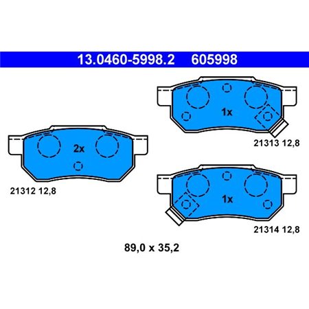 13.0460-5998.2 Brake Pad Set, disc brake ATE