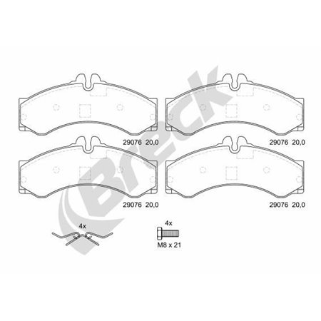 29076 00 703 10 Brake Pad Set, disc brake BRECK