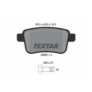2469204 Комплект тормозных колодок, дисковый тормоз TEXTAR     
