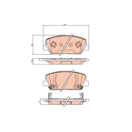 GDB3621 Brake Pad Set, disc brake TRW