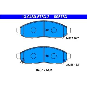 13.0460-5783.2 Bromsbeläggssats, skivbroms ATE - Top1autovaruosad
