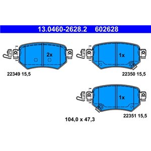 13.0460-2628.2 Brake Pad Set, disc brake ATE - Top1autovaruosad