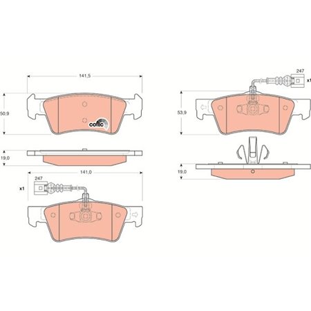 GDB1672 Brake Pad Set, disc brake TRW