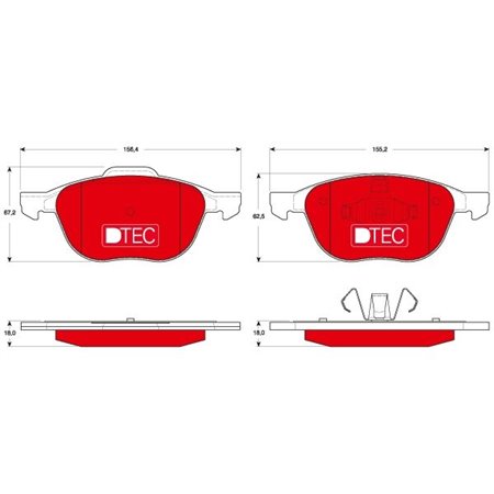 GDB1583DTE Brake Pad Set, disc brake TRW