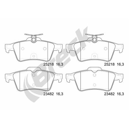 25218 00 702 00 Piduriklotsi komplekt,ketaspidur BRECK