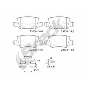 23138 00 704 00  Brake pads set BRECK 