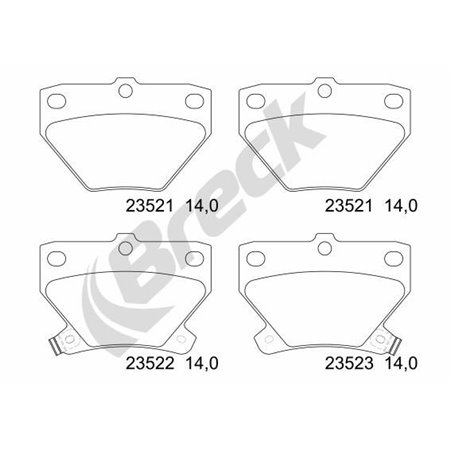 23521 00 704 10 Brake Pad Set, disc brake BRECK