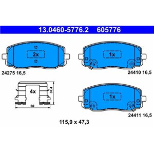 13.0460-5776.2 Jarrupalasarja, levyjarru ATE - Top1autovaruosad