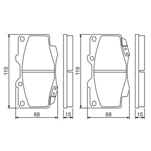 0 986 494 497 BOSCH Piduriklotside komplekt, ketaspidur     