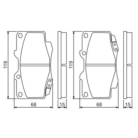 0 986 494 497 Комплект тормозных колодок, дисковый тормоз BOSCH