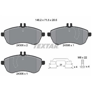 2430602 Комплект тормозных колодок, дисковый тормоз TEXTAR - Top1autovaruosad