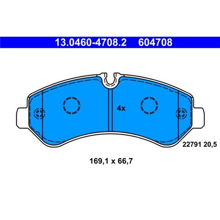 13.0460-4708.2 Brake Pad Set, disc brake ATE