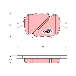 GDB3316 TRW Piduriklotside komplekt, ketaspidur     