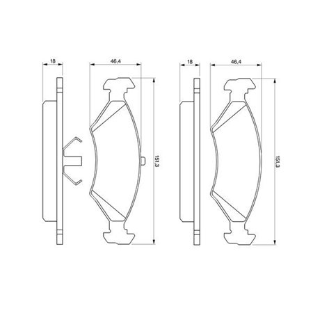 0 986 466 402 Piduriklotsi komplekt,ketaspidur BOSCH