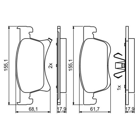 0 986 494 823 Brake Pad Set, disc brake BOSCH