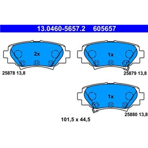 13.0460-5657.2 Brake Pad Set, disc brake ATE - Top1autovaruosad