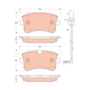 GDB1866 TRW Piduriklotside komplekt, ketaspidur     