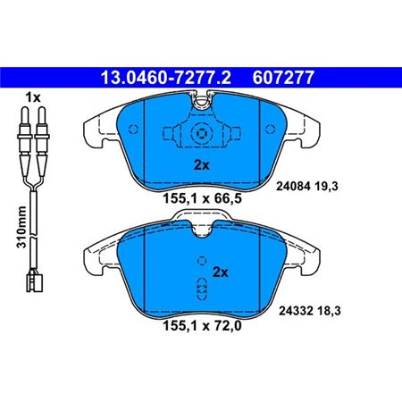 13.0460-7277.2 Brake Pad Set, disc brake ATE