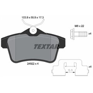 2492201 Комплект тормозных колодок, дисковый тормоз TEXTAR     