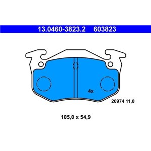 13.0460-3823.2 Комплект тормозных колодок, дисковый тормоз ATE - Top1autovaruosad