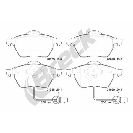 21938 00 701 10 Brake Pad Set, disc brake BRECK