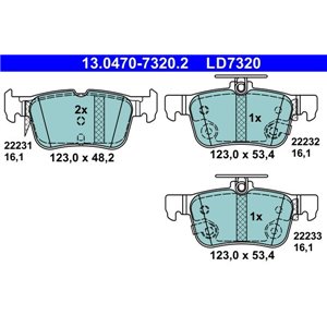 13.0470-7320.2 Brake Pad Set, disc brake ATE - Top1autovaruosad