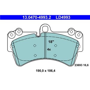 13.0470-4993.2 Brake Pad Set, disc brake ATE - Top1autovaruosad