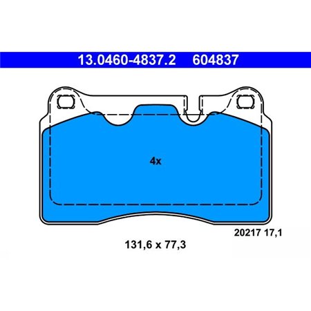 13.0460-4837.2 Brake Pad Set, disc brake ATE