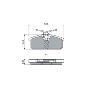 0 986 424 275 BOSCH Piduriklotside komplekt, ketaspidur     