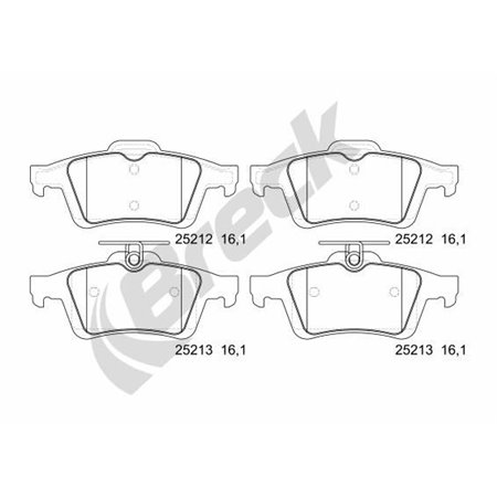 25212 00 702 00 Brake Pad Set, disc brake BRECK