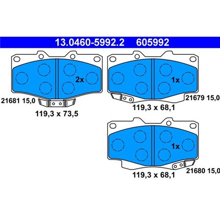 13.0460-5992.2 Brake Pad Set, disc brake ATE