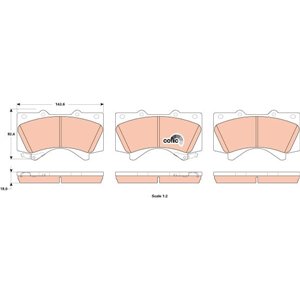 GDB3524 Piduriklotsi komplekt,ketaspidur TRW - Top1autovaruosad