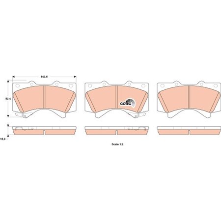 GDB3524 Piduriklotsi komplekt,ketaspidur TRW