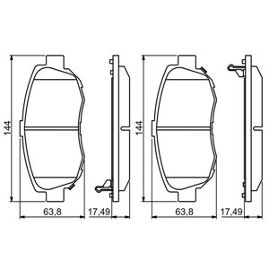 0 986 494 211 BOSCH Piduriklotside komplekt, ketaspidur     