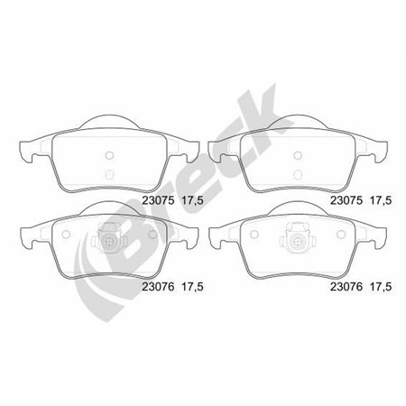 23076 00 702 00 Brake Pad Set, disc brake BRECK