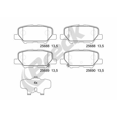 25688 00 702 00 Brake Pad Set, disc brake BRECK