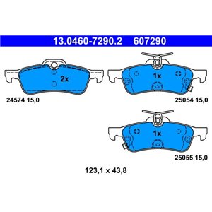 13.0460-7290.2 Piduriklotsi komplekt,ketaspidur ATE - Top1autovaruosad