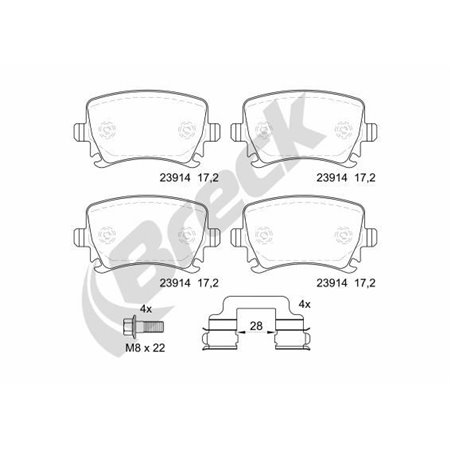 23914 00 704 10 Brake Pad Set, disc brake BRECK