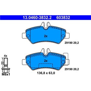 13.0460-3832.2 Комплект тормозных колодок, дисковый тормоз ATE - Top1autovaruosad