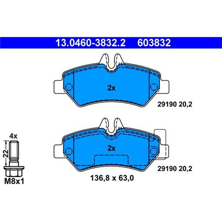 13.0460-3832.2 Brake Pad Set, disc brake ATE