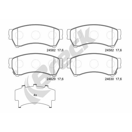 24582 00 701 10 Комплект тормозных колодок, дисковый тормоз BRECK