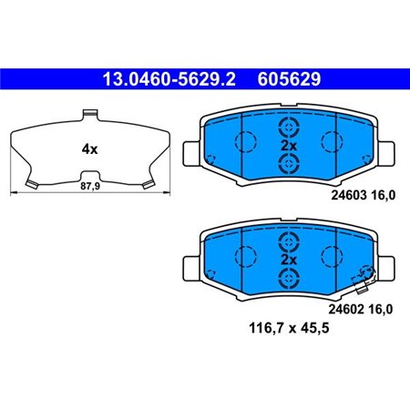 13.0460-5629.2 Brake Pad Set, disc brake ATE