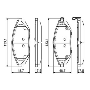 0 986 494 684 Комплект тормозных колодок, дисковый тормоз BOSCH     