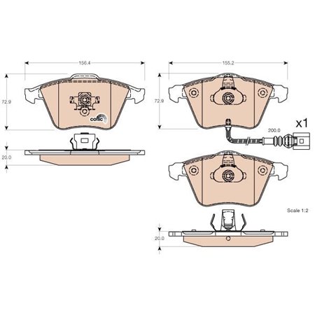 GDB1616 Brake Pad Set, disc brake TRW