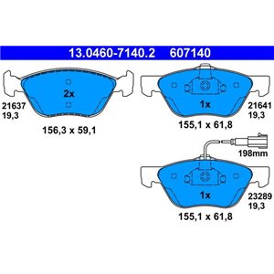 13.0460-7140.2 ATE Piduriklotside komplekt, ketaspidur     