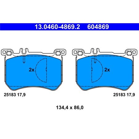 13.0460-4869.2 Brake Pad Set, disc brake ATE