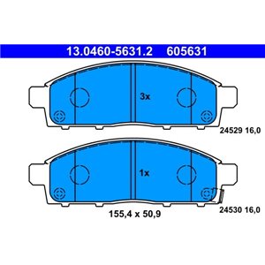 13.0460-5631.2 Brake Pad Set, disc brake ATE - Top1autovaruosad